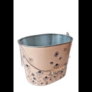 Vtg Harry And David Metal Bucket/Planter 8.5"x12" x 9" Depth